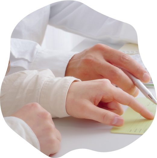 商談の前に、相談。の手元シーン